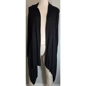 Mexx Black Open Front Drape Cardigan Sweater